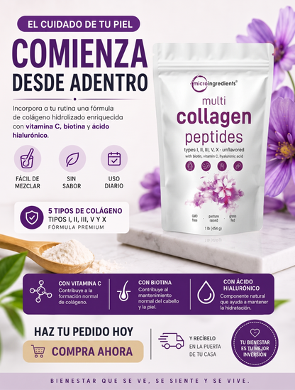 Multi Collagen Peptides Premium - 5 Tipos de Colágeno